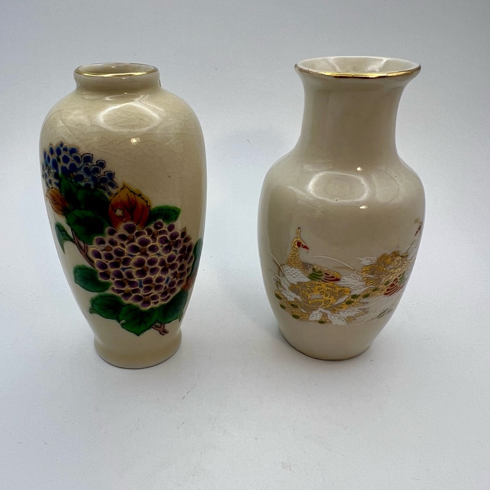 Homco Cream Floral Accent Vases